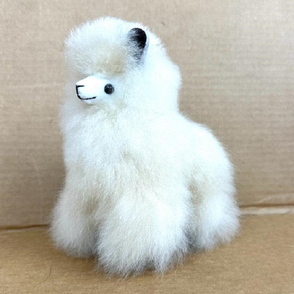 Alpaca Fur Figures -Alpaca 6 inches (AF06) white