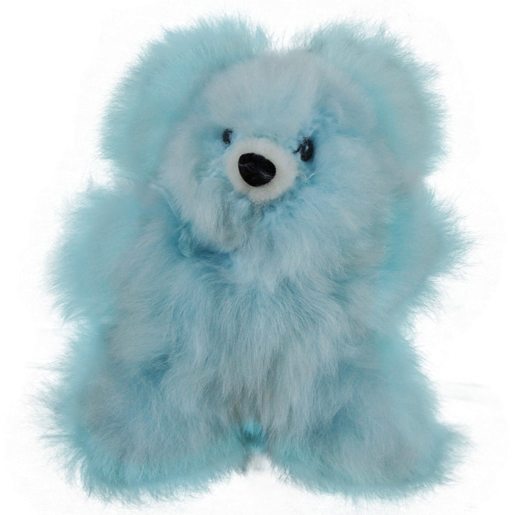 Alpaca Fur Figure - Teddy Bear Hand Dyed 6 or 8 inches blue