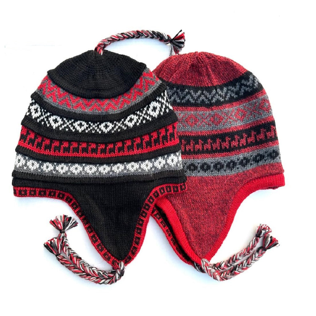 Alpaca Hat - Alpaca Blend Adult Reversible Chullo Hat (HT319)