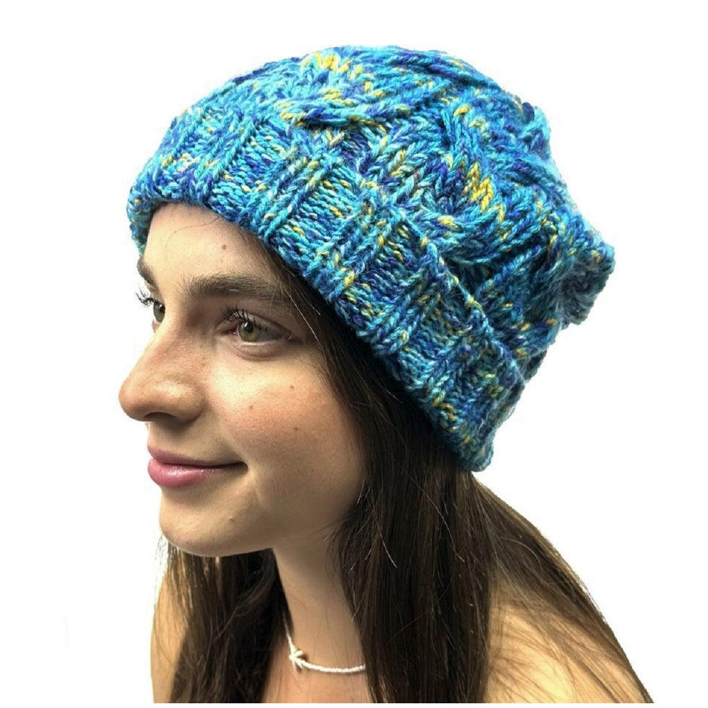 Alpaca Hat -Hand Knitted Hand Dyed Beanie (HT342)