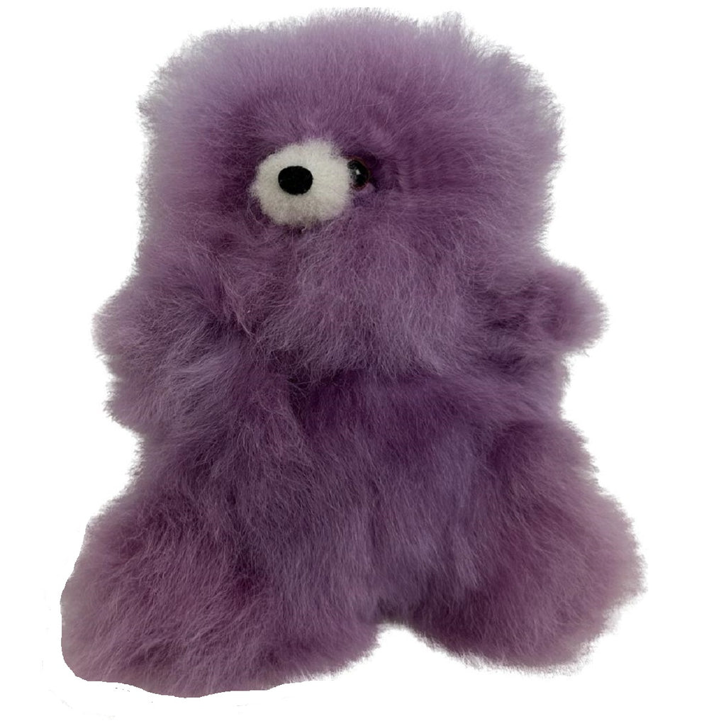Alpaca Fur Figure - Teddy Bear Hand Dyed 6 or 8 inches purple