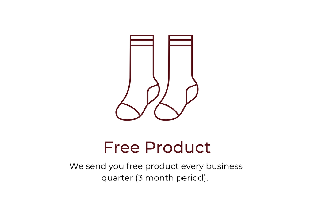 We send you free product every business  quarter (3 month period).