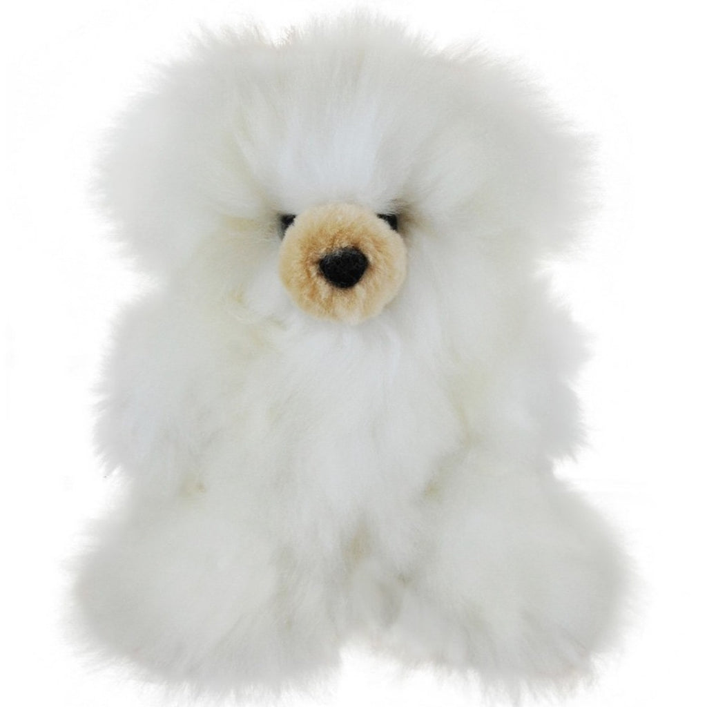 Alpaca Fur Figure - Teddy Bear- 12 inches (AFTB12) white