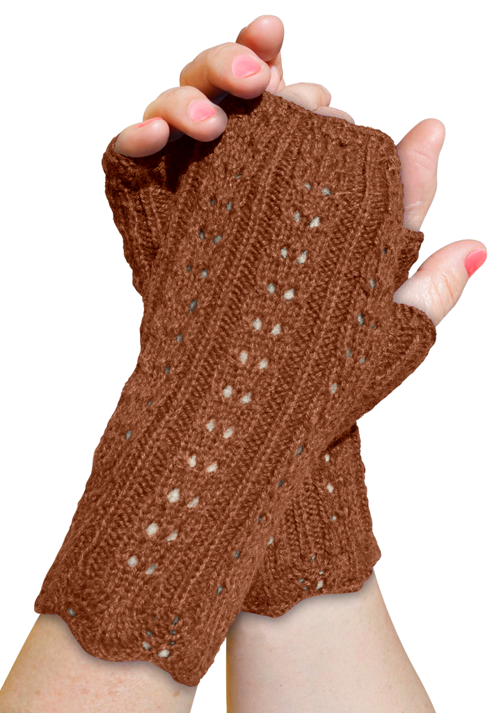Alpaca, Alpaca Gloves, Baby Alpaca Hand-Knitted Lace Stitch Fingerless Gloves (CAL258), Alpaca Products, Hypoallergenic, Apparel, Alpaca Clothing