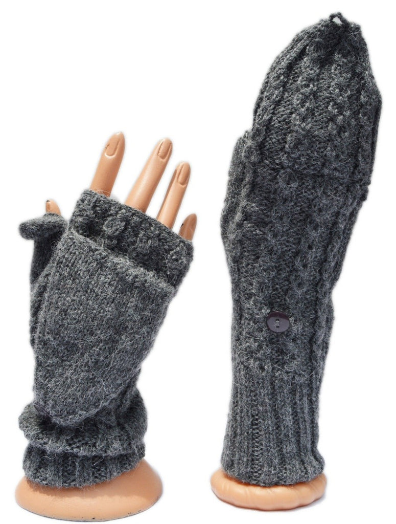 Alpaca, Alpaca Gloves, Baby Alpaca Fleece Hand-knitted Cable Stitch Glittens (CAL269), Alpaca Products, Hypoallergenic, Apparel, Alpaca Clothing