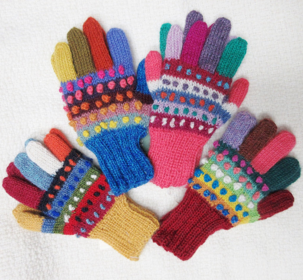 Alpaca, Alpaca Gloves, Children's Gloves, Hand-knitted with Baby Alpaca (CHG104), Alpaca Products, Hypoallergenic, Apparel, Alpaca Clothing