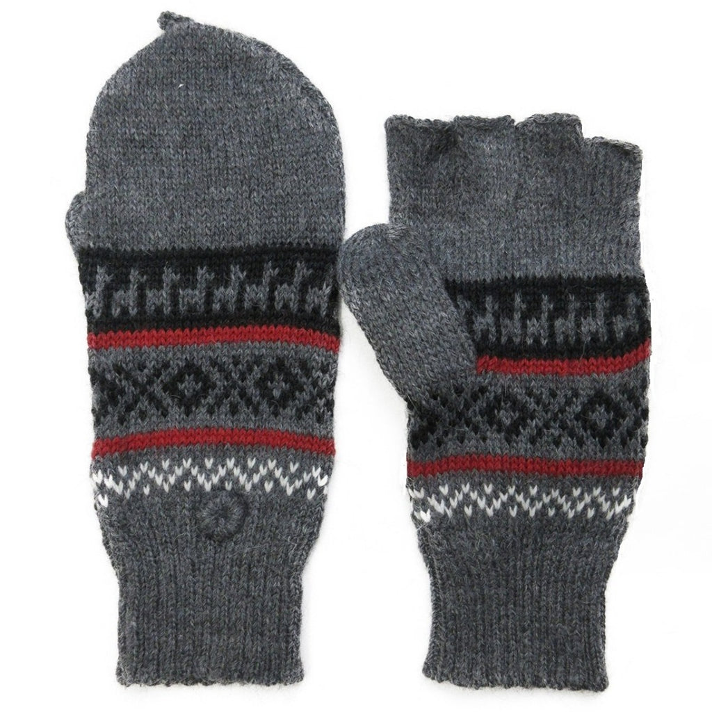 Alpaca, Alpaca Gloves, Hand-Knitted Alpaca Blend Geometric Glittens (EDG406), Alpaca Products, Hypoallergenic, Apparel, Alpaca Clothing