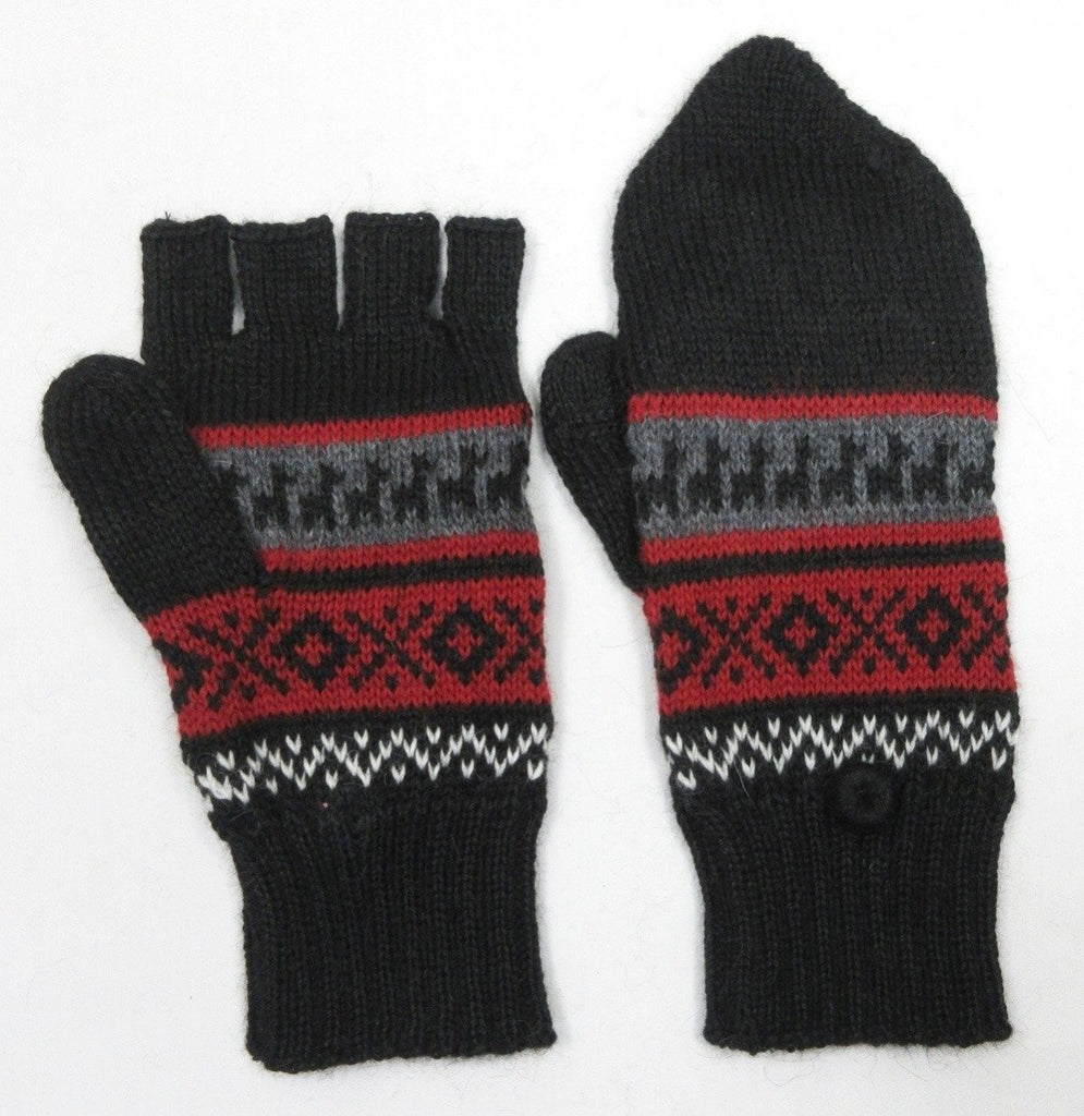Alpaca, Alpaca Gloves, Hand-Knitted Alpaca Blend Geometric Glittens (EDG406), Alpaca Products, Hypoallergenic, Apparel, Alpaca Clothing