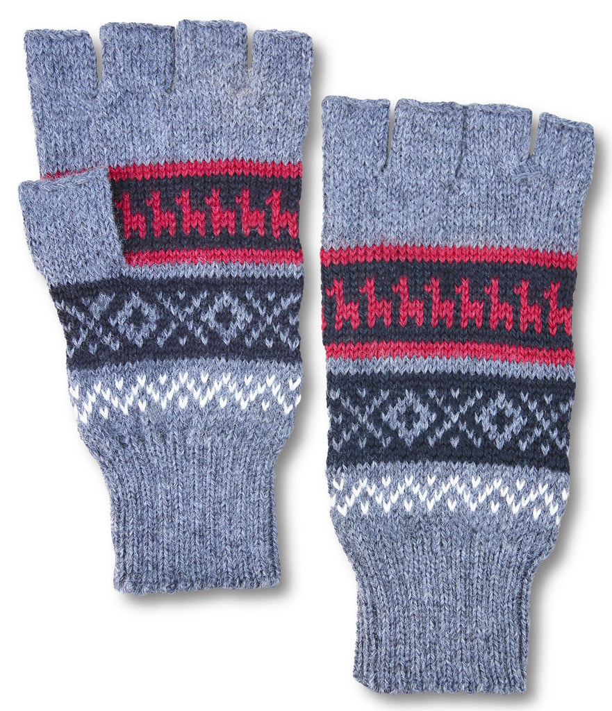 Alpaca, Alpaca Gloves, Hand-Knitted Alpaca Blend Geometric Design Fingerless Gloves (EDG408), Alpaca Products, Hypoallergenic, Apparel, Alpaca Clothing
