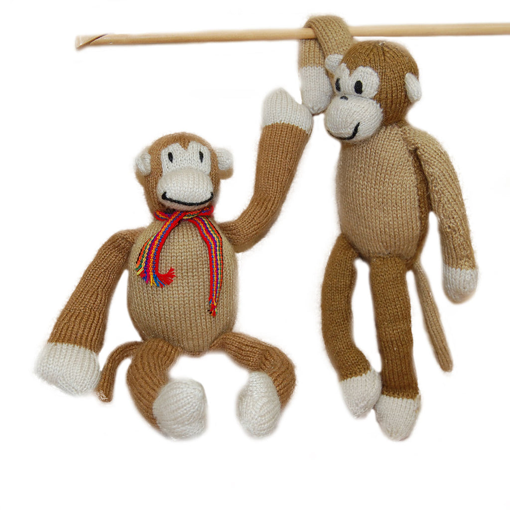 Alpaca, Alpaca Figures, Hand-Knitted Alpaca Blend Monkey Figure (KMON109), Alpaca Products, Hypoallergenic, Apparel, Alpaca Clothing