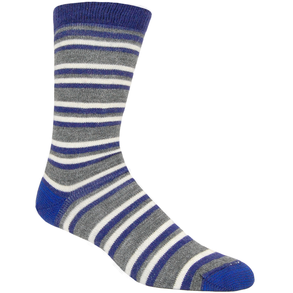 Alpaca, Alpaca Socks, Dress Alpaca Blend Crew Sock with Colorful Stripes (LC212), Blue, Alpaca Products, Hypoallergenic, Apparel, Alpaca Clothing
