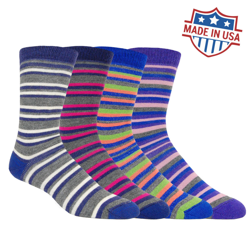 Alpaca, Alpaca Socks, Dress Alpaca Blend Crew Sock with Colorful Stripes (LC212), Multi-Colored Socks, Alpaca Products, Hypoallergenic, Apparel, Alpaca Clothing