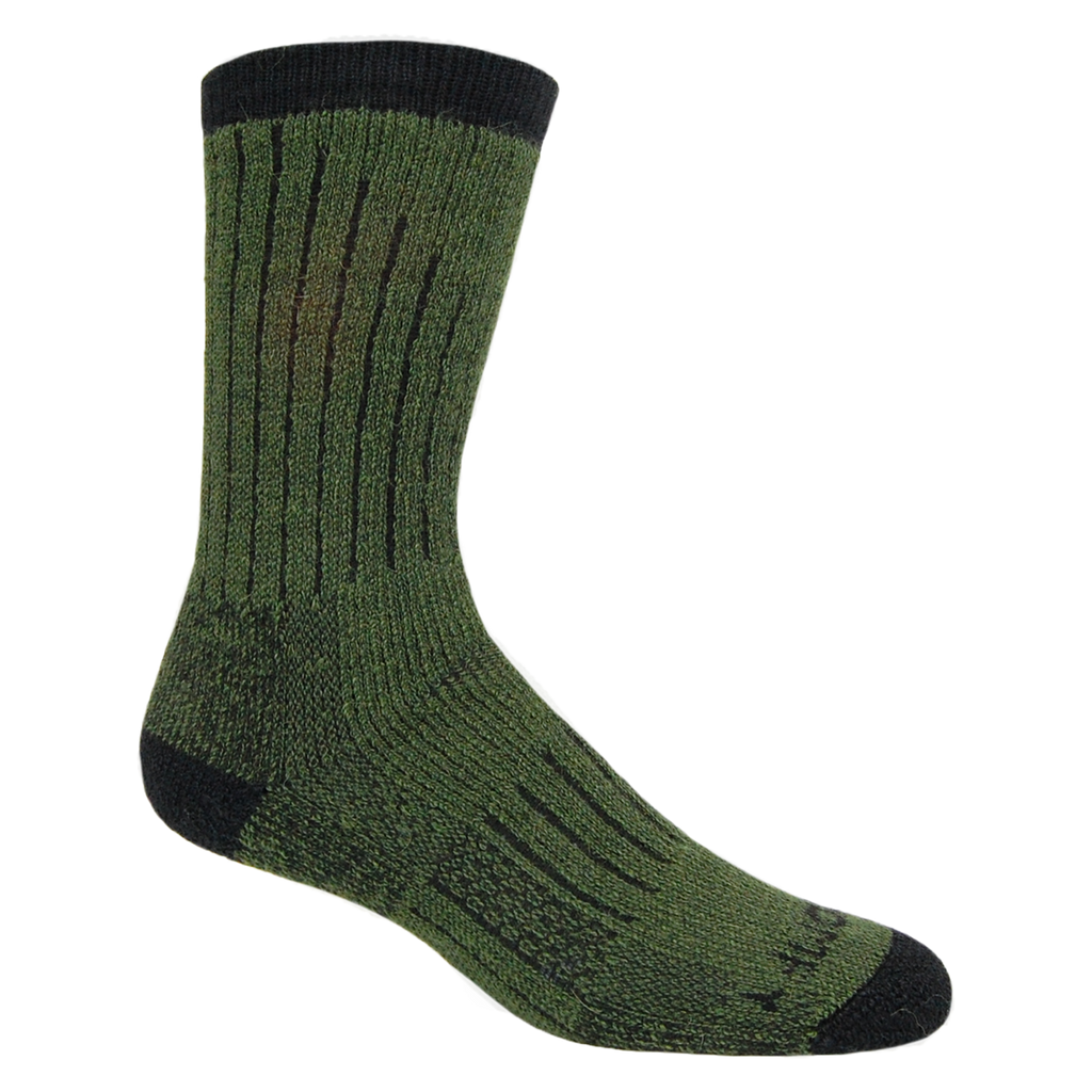 Alpaca, Alpaca Socks, Winter Alpaca Blend Outdoor Crew Length Sock (LC223), Green, Alpaca Products, Hypoallergenic, Apparel, Alpaca Clothing