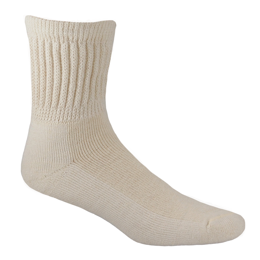 Alpaca, Alpaca Socks, Therapeutic Alpaca Blend Half Crew Sock (LC35S), White, Alpaca Products, Hypoallergenic, Apparel, Alpaca Clothing