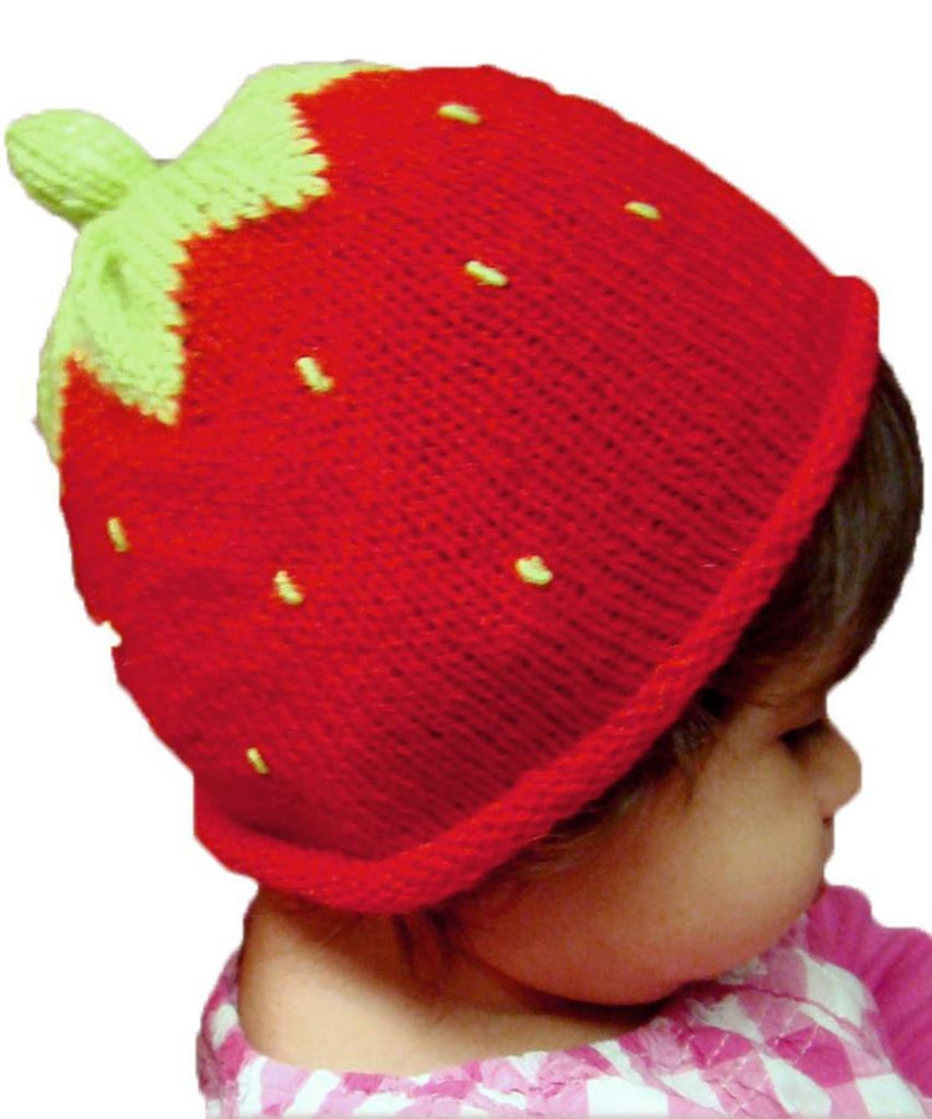 Alpaca, Alpaca Baby Hat, Strawberry Design Baby Hat (BBH219), Alpaca Products, Hypoallergenic, Apparel, Alpaca Clothing