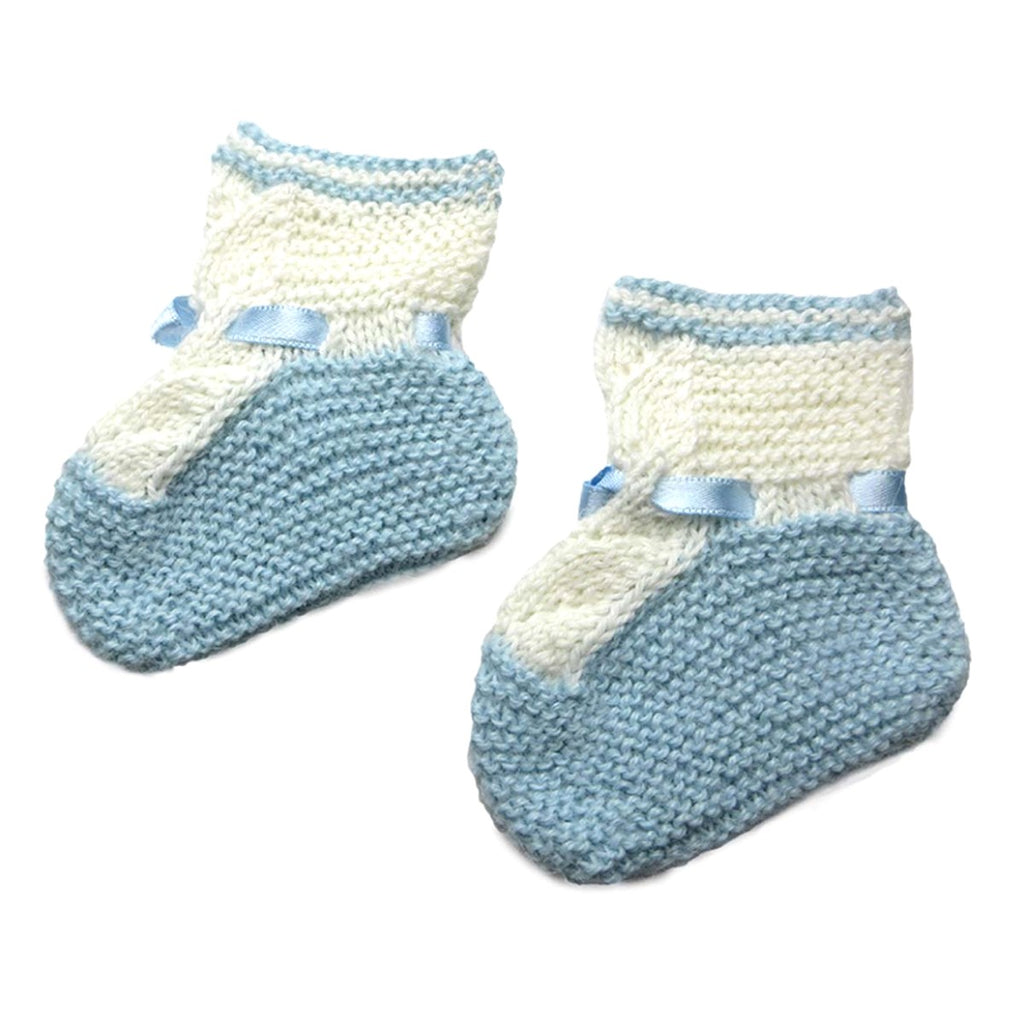Alpaca, Alpaca Baby Booties, Hand-Knitted Lace Design Baby Booties (BB212), Blue, Alpaca Products, Hypoallergenic, Apparel, Alpaca Clothing