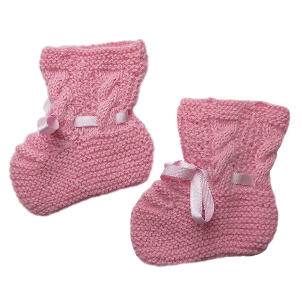 Alpaca, Alpaca Figures, Hand-Knitted Cable Stitch Baby Booties (BB219), Alpaca Products, Hypoallergenic, Apparel, Alpaca Clothing